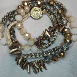 Fringe, bead wrap bracelet